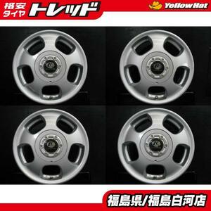 軽自動車 13インチ 中古 ホイール KOSEI トレフ Treff 5.0J-13 +45 12H PCD100 110 114.3 マルチ スタッドレス用 白