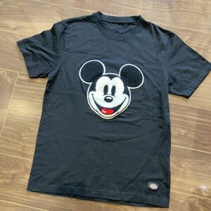 TDR　Dickies ディッキーズ　ミッキーTシャツ　ブラック　男女兼用　サイズL　中古　美品