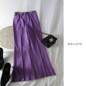 1万☆ノーリーズ NOLLEYS☆洗える ウエストゴム ドライジャージフレアパンツ 38サイズ 日本製☆M-B 5948