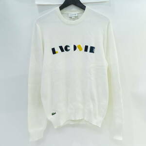 133♭Lacoste ラコステ カラフルレタリング入り コットンリブ ニット AH9693 サイズ：FR：2 US：XS ※中古