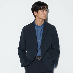 UNIQLO 感動ジャケット(コットンライク) XLサイズ ネイビー テーラードジャケット 2023年モデル