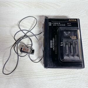 AIWA アイワ　カセットレコーダー　ポータブルプレーヤー　HS-J370 ブラック　黒　動作未確認　Y