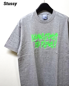 M 未使用【Stussy Tee KNOWLEDGE IS KING !! Grey Gray 90s Stussy Tシャツ グレー ヴィンテージ ビンテージ レア】