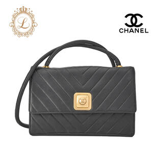 CHANEL シャネル ショルダー ラムスキン Vステッチ ラムスキン　黒 ココマーク　プッシュロック（ゴールド金具） レディース バッグ ショ