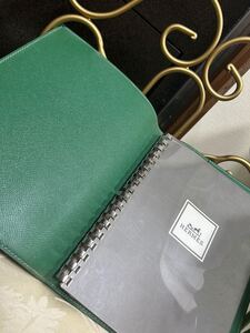 未使用 HERMES エルメス MM リフィル付き ノートカバー アジェンダ 手帳カバー フォレストグリーン