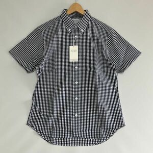 新品未使用/Manual Alphabet/GIZAギンガムチェックBD半袖シャツ/BLACK/サイズ3L/Suitable Fit/日本製/マニュアルアルファベット