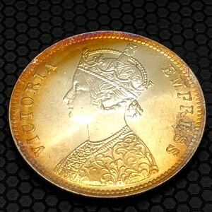 520) 1887 イギリス領インド ヴィクトリア女王 1ルピー 銀貨古銭 銀貨 コイン イギリス 骨董品 蔵品