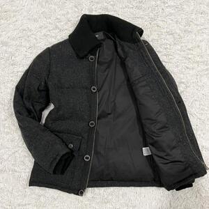 NICOLE Selection ダウンジャケット ツイード ウール ニコルセレクション ダークグレー size:46 M