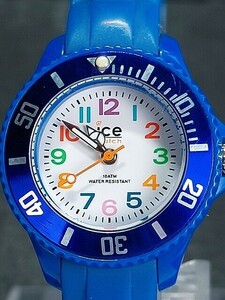 箱付き ICE WATCH アイスウォッチ 000745 アイスミニ アナログ クォーツ 腕時計 ブルー ホワイト文字盤 ラバーベルト 3針 新品電池交換済み