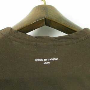 r4a052510★希少 80s COMME des GARCONS HOMME コムデギャルソンオム 80年代 バックロゴ Tシャツ 焦げ茶系 メンズ L相当