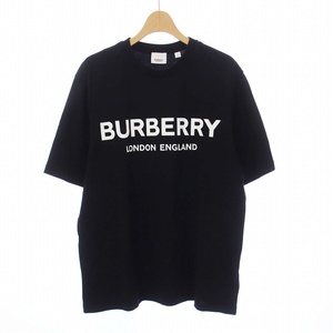 バーバリー BURBERRY LETCHFORD Tシャツ カットソー 半袖 ロゴ S 黒 ブラック 8026016 /KH メンズ