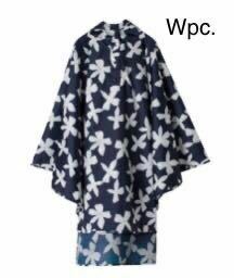 F【新品】Wpc.レインポンチョ 撥水 梅雨 雨具 ダブリュピーシー マグノリアネイビー レディース 収納 ポーチ付き レインコート 通勤 自転車