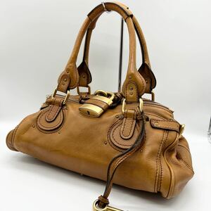 美品 Chloe クロエ パディントン レザー ハンドバッグキャメル