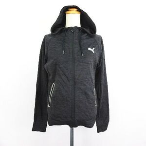 プーマ PUMA パーカー ジャケット 長袖 ジップアップ ロゴ ストレッチ L ブラック スポーツウェア ※EKM レディース