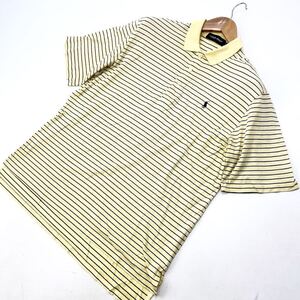 ポロゴルフ ☆ POLO GOLF RALPH LAUREN イエロー ボーダー ポロシャツ L ゴルフ 定番 アメカジ 様々なシーンで活躍♪ 古着MIX■A216