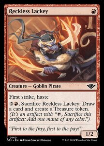 MTG ■赤/英語版■(140)《無謀なる従僕/Reckless Lackey》★FOIL★ サンダージャンクション OTJ 赤C