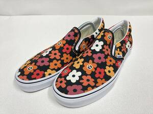 レアモデル!! VANS スリッポン 黒 オレンジ ピンク 花柄 US9.5 (27.5cm) SLIPON アメリカ企画限定!! バンズ