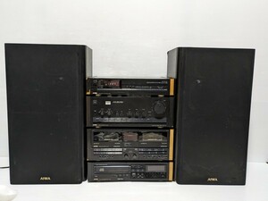 AIWA CDS-777 2個 MX-S777 TX-S777 DX-S777 FX-SW777 RC-T999リモコン付き システムコンポ バブルコンポ アイワ 　ジャンク