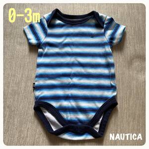 NAUTICA ボディスーツ　0-3m 60 50 ワンジー　肌着　ナウシカ　ボーダー　海外　ベビー