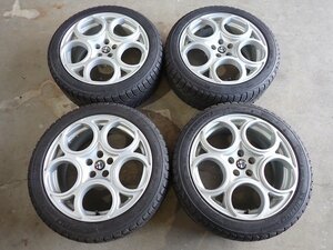 YS6130【送料無料215/45R17】アルファロメオ純正 147 156 GTA 純正 ミシュラン 中古スタッドレス ★17×7.5J 98/5H ET35★