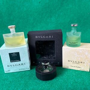 3本★BVLGARI ブルガリ ブラックEDT オパフメ オーデヴェール エクストレーム オーデコロン 5mlミニボトル ミニ香水　ミニチュアボトル