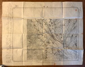 PA-8716 ■送料無料■ 山梨県 韮崎 釜無川 地図 古地図 古書 古文書 案内 印刷物 昭和7年 縦46cm 横58cm ●汚れ＆書込み有/くKAら