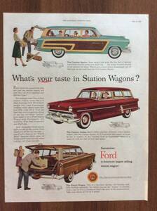 即決【mid-century advertising/LIFE/POST/広告674】FORD/フォード/自動車/ワゴン/ミッドセンチュリー/アメリカンカルチャー