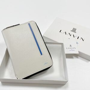 新品箱付 ランバン オン ブルー 財布 2つ折り アイボリー 定価税込19,250円 528613