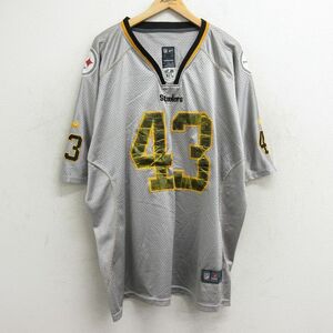 XL/古着 ナイキ NIKE 半袖 フットボール Tシャツ メンズ NFL ピッツバーグスティーラーズ トロイポラマル 43 ラグラン 大きいサイズ ロング