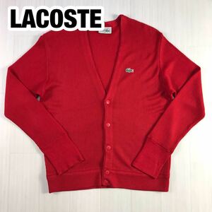 LACOSTE ラコステ ニット カーディガン 100 レッド ワニ