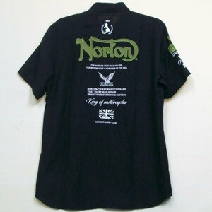 ノートン Nortonドライミリタリー切替半袖シャツ 222N1506 ブラック XXL 3L 2XL バイカー ロッカーズ アメカジ 吸水速乾