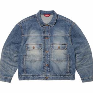 Supreme Distressed Selvedge Trucker Jacket 2024AW Washed Indigo Mサイズ 新品未使用 直営店購入 