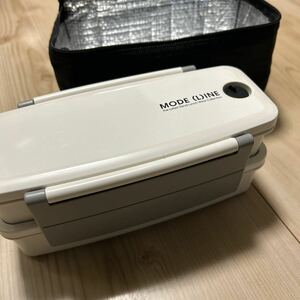 美品スケーター(Skater) 保冷バッグ付 2段 弁当箱 900ML MODE LINE モードライン男子メンズ