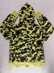 ★L★　BAPE 1st camo yellow full zip hoodie エイプ　ベイプ　イエローカモ　パーカー　フーディー　迷彩　カモ　a bathing ape