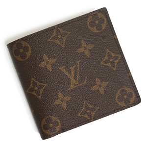 （未使用保管品）ルイ ヴィトン LOUIS VUITTON ポルトフォイユ マルコ 二つ折り財布 モノグラム ブラウン 茶 ゴールド金具 M61675 箱付