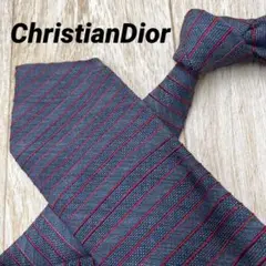 ✨極美品✨ChristianDior ネクタイ ストライプ ネイビー シルク