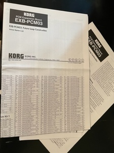 KORG EXB-PCM03 オーナーズマニュアル　日本語文あり