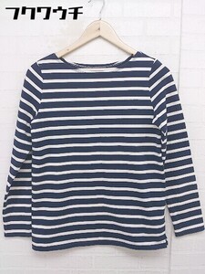 ◇ Demi-Luxe BEAMS デミルクス ビームス ボーダー 長袖 Tシャツ カットソー ネイビー オフホワイト系 レディース