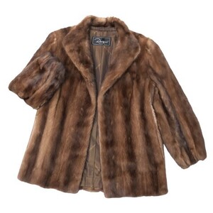 GQ8382：ミンク/MINK DAIFUR/VISON NISHIMOTO 最高級毛皮 デミバフミンク ファーコート/ジャケット リアルファー サイズ11 ブラウン系