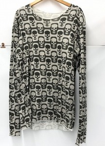 ルシアン・ペラフィネ lucien pellat-finet 長袖カットソー ロングスリーブTシャツ グレー系 スカル 総柄