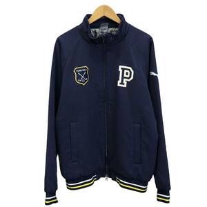 PUMA GOLF プーマ ゴルフ パディトジャケット 中綿 ヘリンボーン アウター 裏地 防寒 ジャケット ロゴ ダブルジッパー size:XXL■0806KH③