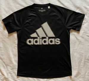 adidas アディダス ビッグロゴTシャツ climalite半袖 黒サイズXO