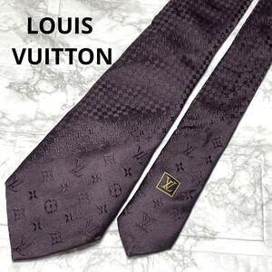 未使用級！！　至高の光沢！　LOUIS VUITTON ルイヴィトン　ネクタイ　ストライプ　モノグラム　ビジネス　スーツ　シャツ　カフス