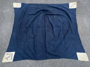 明治期 藍染 INDIGO BLUE 大風呂敷 ANTIQUES ジャパンヴィンテージ JAPAN VINTAGE もめん 木綿 当て布 4幅 古裂 古布 タペストリー