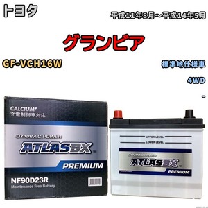 バッテリー ATLAS ATLASBX PREMIUM トヨタ グランビア GF-VCH16W 平成11年8月～平成14年5月 NF90D23R