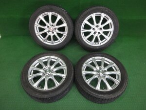 良品★WEDS/JOKER 16インチ アルミ 16×6J +42 100 2018年製/8分山★ブリヂストン/BLIZZAK VRX2 195/50R16 冬用 4本[プリウス/カローラ]