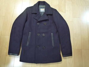 SHIPS・GENERAL SUPPLY（シップス・ジェネラル・サプライ）ウール・メルトン・ピーコート☆PEACOAT☆THERMORE（サーモア）中綿☆濃紺☆S