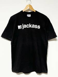 美品/00s★MTV jackass/ジャッカス Tシャツ All Sport ブラック/黒 M ビンテージ