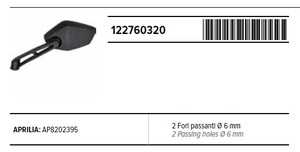 RMS 12276 0320 社外 外装 ミラー 左 APRILIA SR50 2010-2014