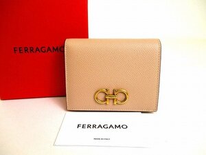 【未使用保管品】 サルバトーレ フェラガモ Salvatore Ferragamo ガンチーニ レザー 2つ折り 財布 コンパクト財布 メンズ レディース